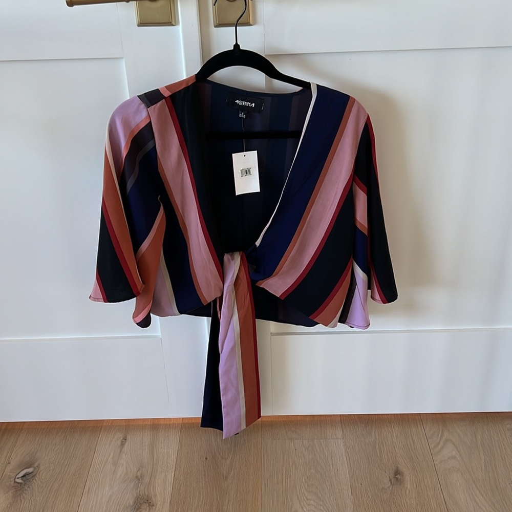 Stripe Tie Crop Top